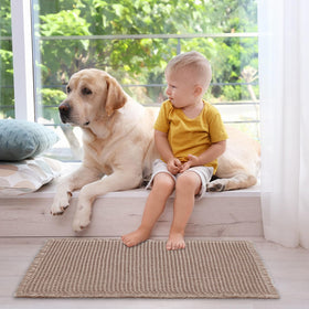 ZALL Tan Waffle Bath Mat ultra-soft texture feels comfortable under bare feet.