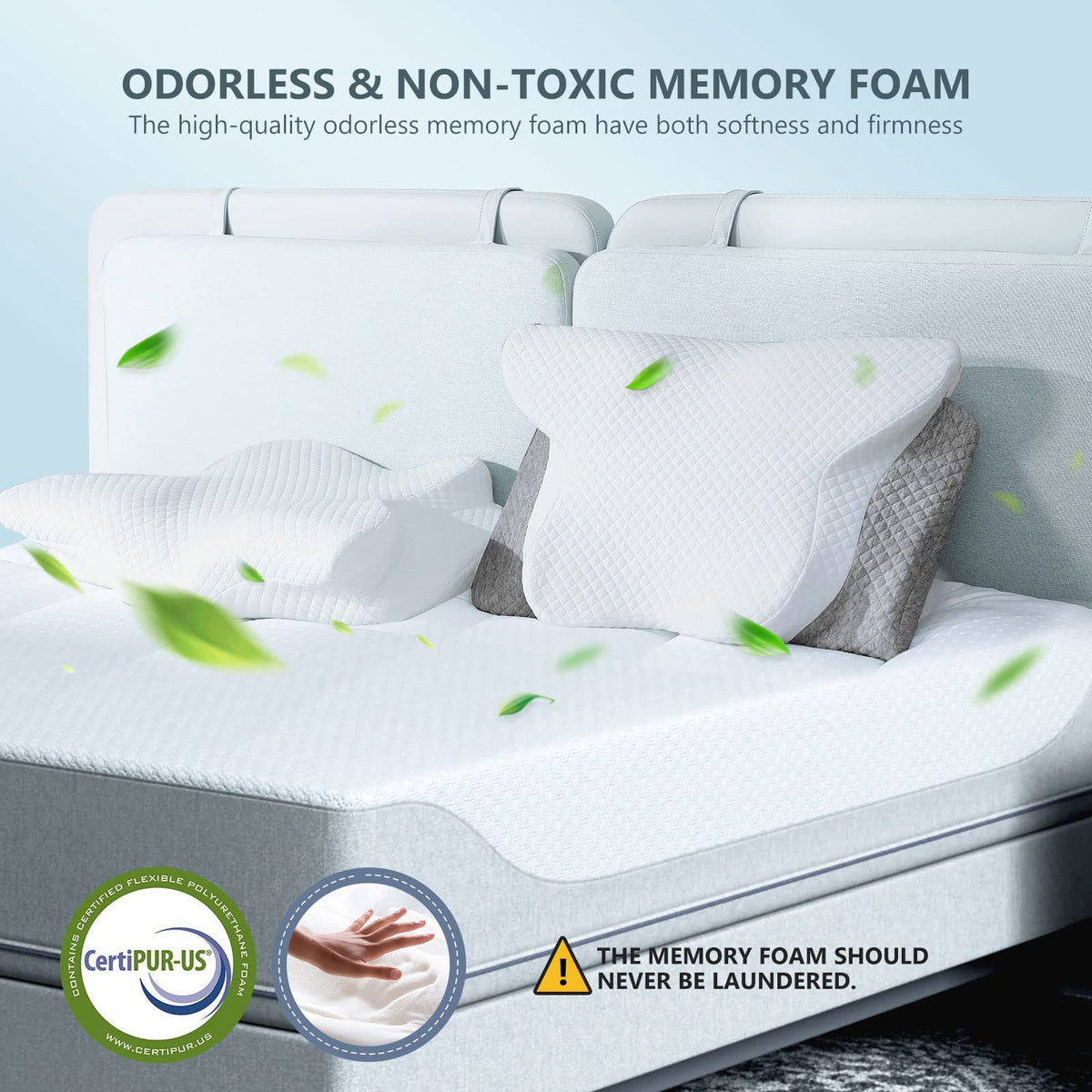 ZAMAT central head-support cavity aids proper alignment during sleep.