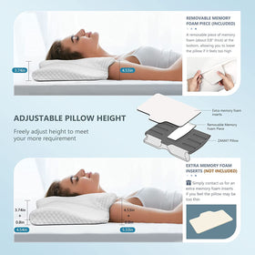 ZAMAT removable-height adjustment piece lets you personalize pillow height.
