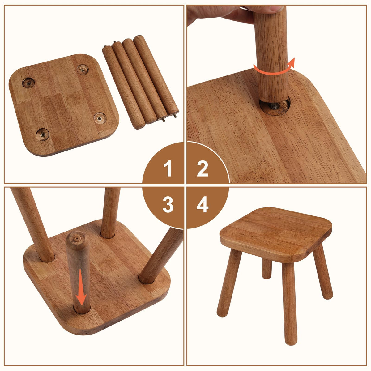 Zaowofires stool featuring anti-slip pads for stable, quiet movement.