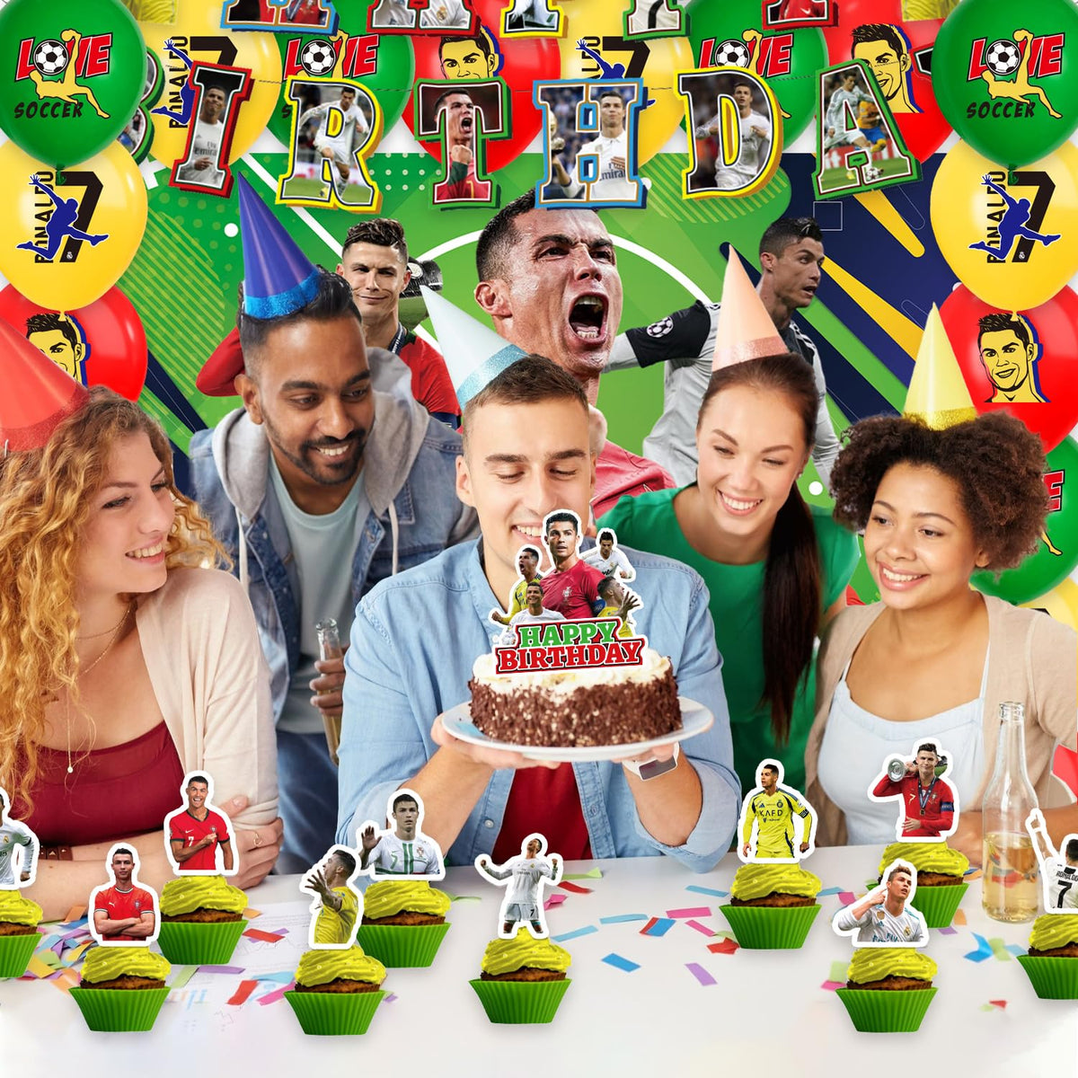 Zaprosze Ronaldo cupcake sticks enhance dessert decorating.