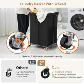ZATOCL removable laundry bag close-up shows 600D Oxford fabric and secure clasps.