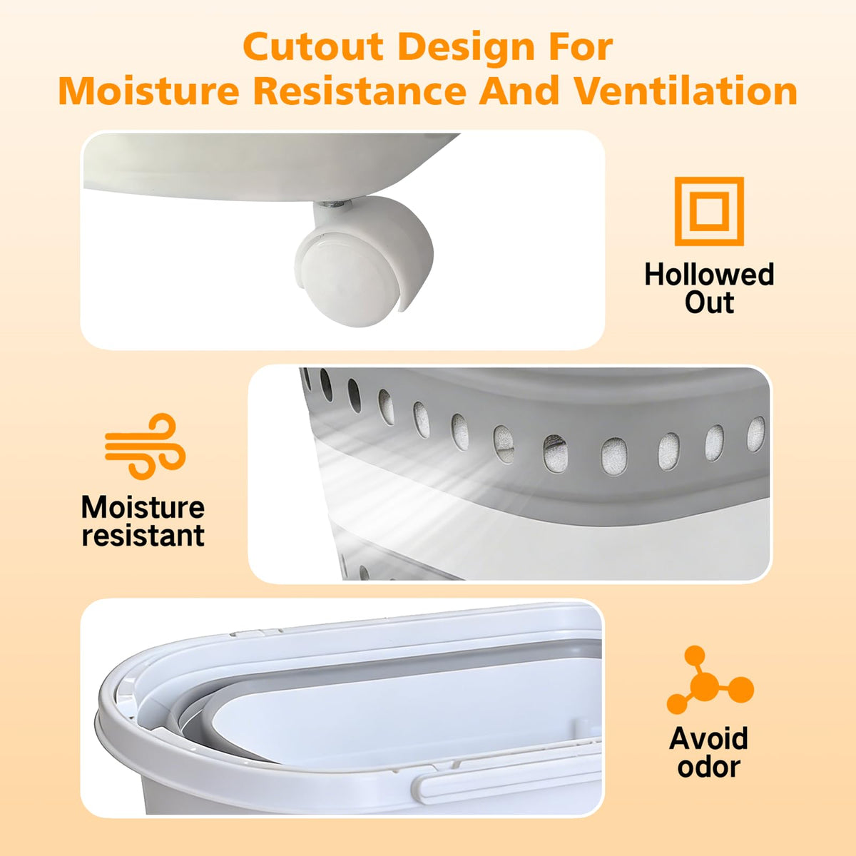 ZAUNFOOY durable plastic laundry basket withstands daily use