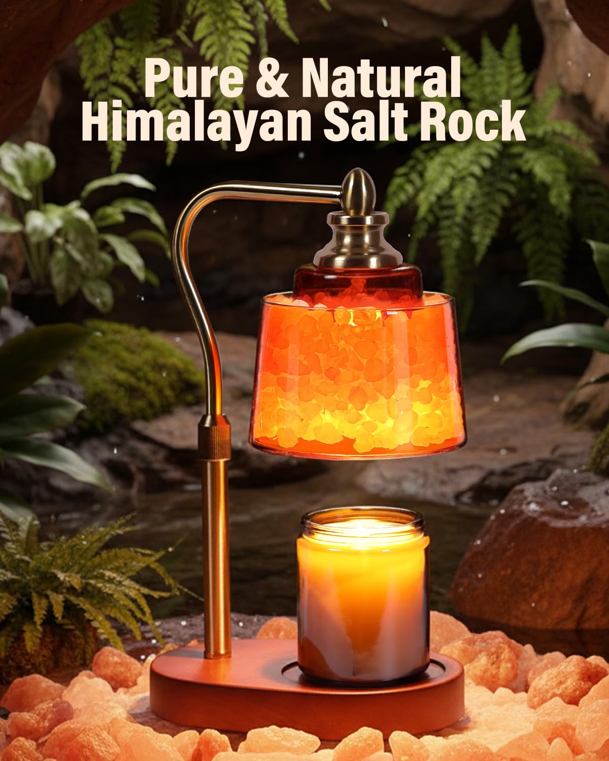Himalayan salt glow globe by ZAXLZMHSD emitting cozy ambient light