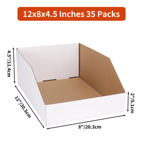 ZBEIVAN 35-pack storage bins stacked on a shelf for pantry organization