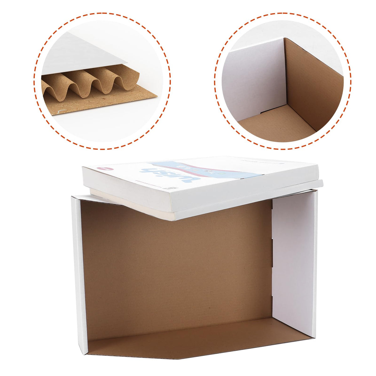 ZBEIVAN durable triple-layer cardboard bin close-up showing sturdy construction