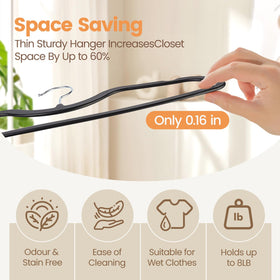 Durable ABS material hanger from ZBODIMP supports heavy coats without bending.