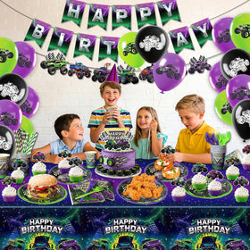 ZBYQDHO plates-9inch-purple-green provide sturdy dining for 16 guests.