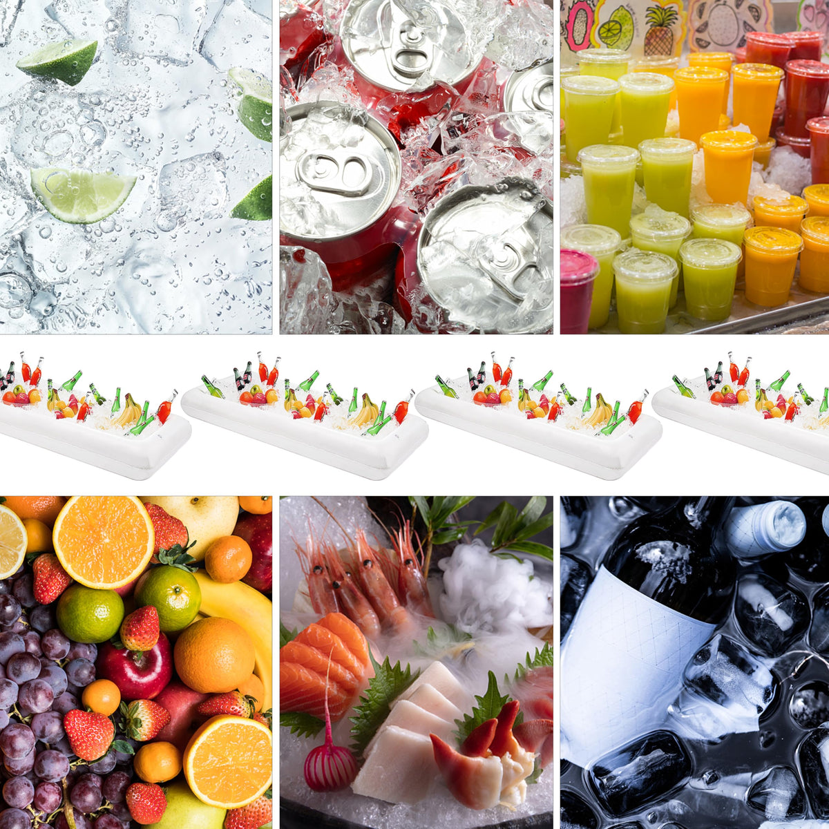 Zcaukya pool party-ready setup ideal for beverages and salads.