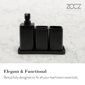 ZCCZ matte black toothbrush holder keeps beauty tools tidy and accessible.