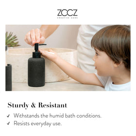 ZCCZ Black Stone apothecary jar stores cotton swabs neatly