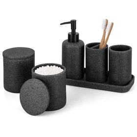 ZCCZ Black Stone soap dispenser with rust-resistant pump for liquids