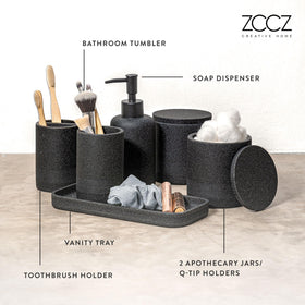 ZCCZ Black Stone vanity tray organizes small items on your counter