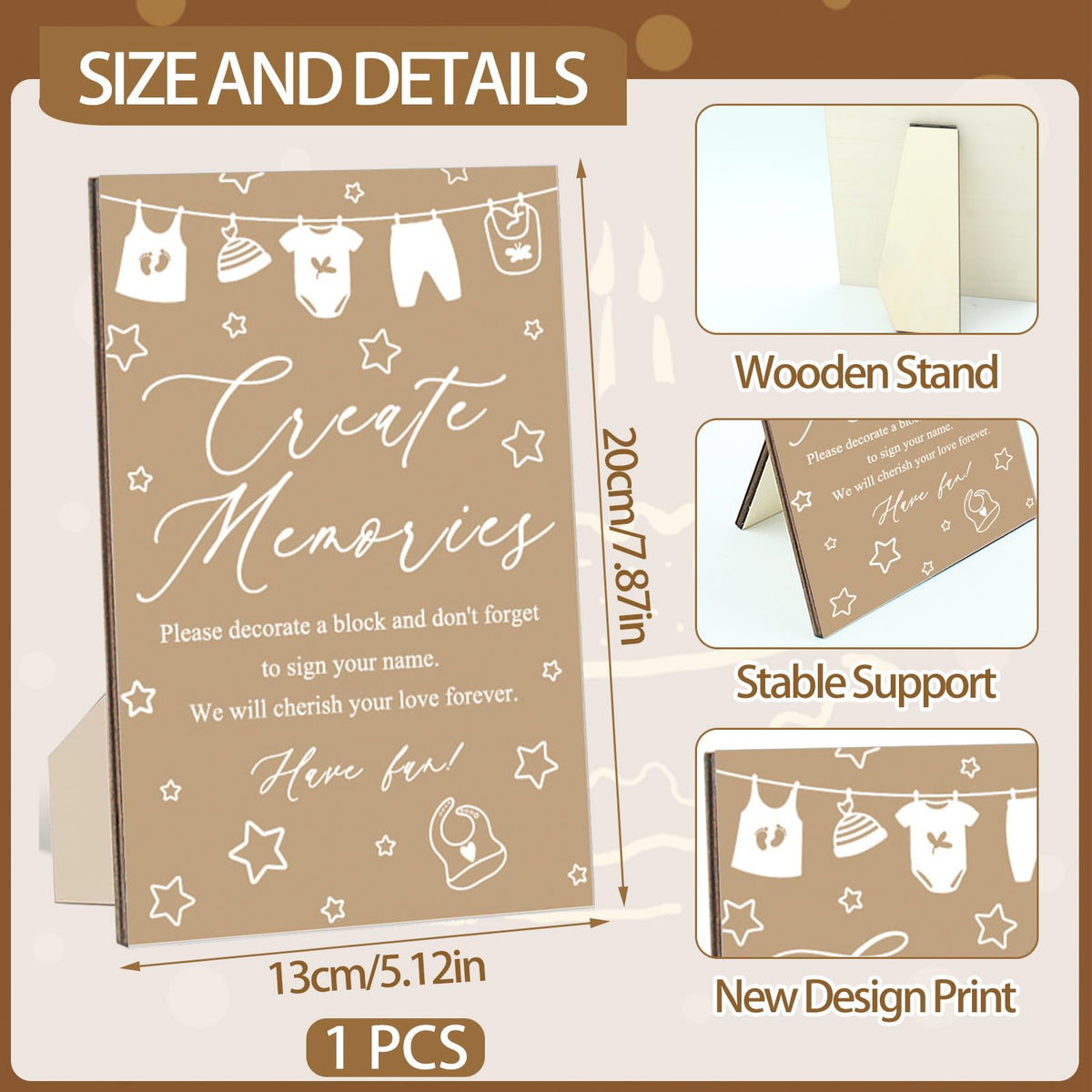 ZCPTZ 72 DIY wooden blocks for customizable keepsake-style game prompts.