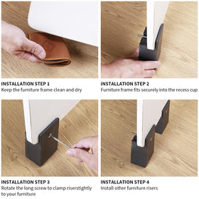 ZDDLOINP bed frame clamp installation steps in a home setting