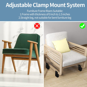 ZDDLOINP four-inch lift bed risers on sturdy furniture in a living space