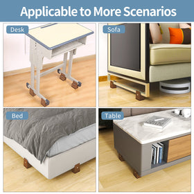 ZDDLOINP versatile risers used on bed, desk, and cabinet furniture
