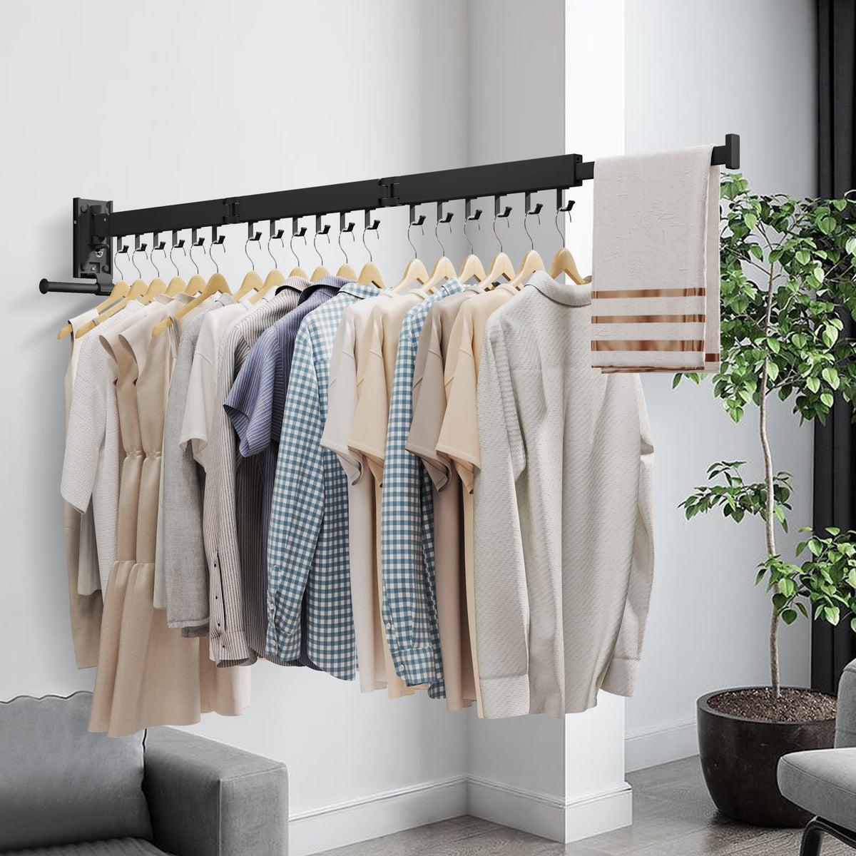 ZdwCyl balcony setup ready for clothes drying.