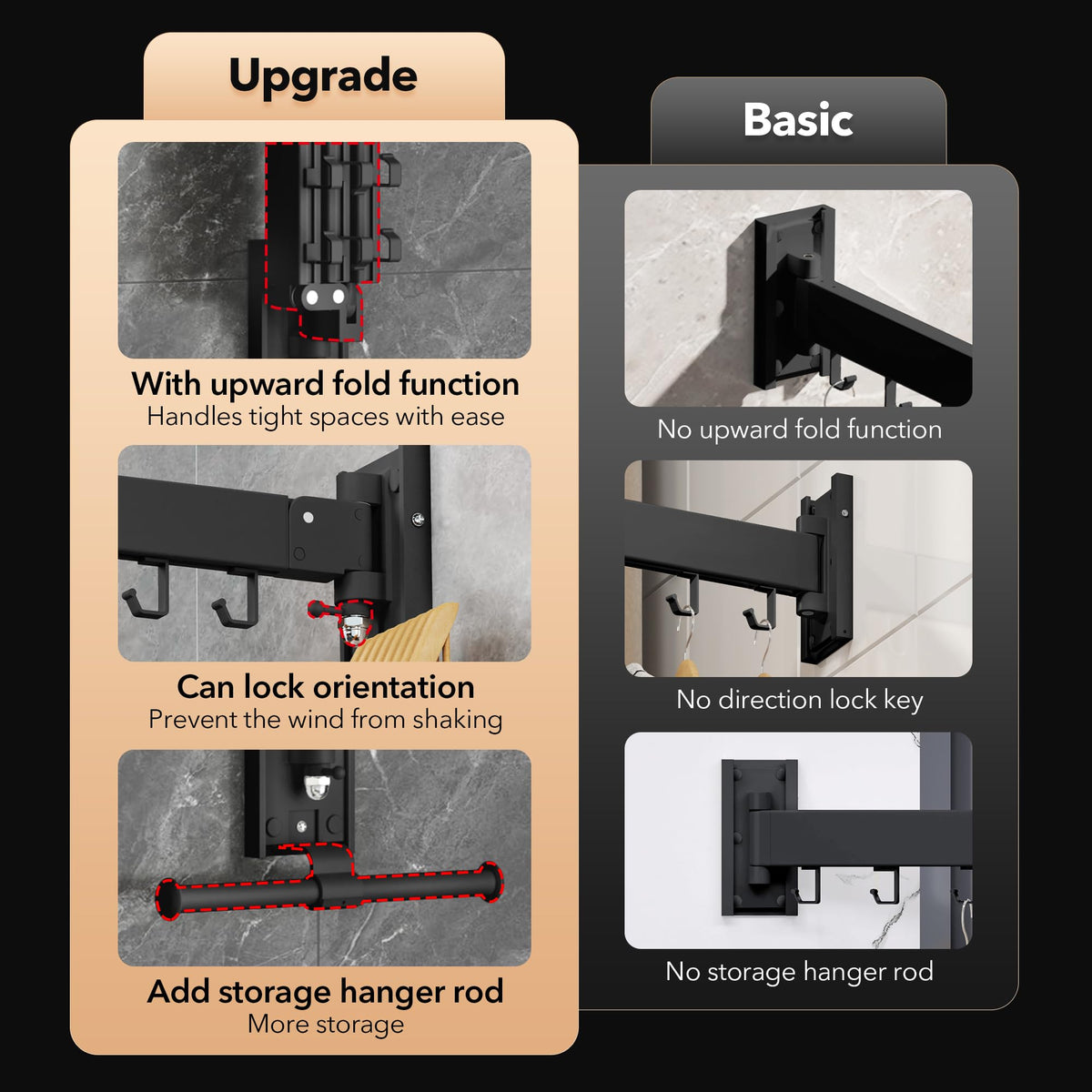 ZdwCyl retractable drying rack shows sturdy aluminum frame.