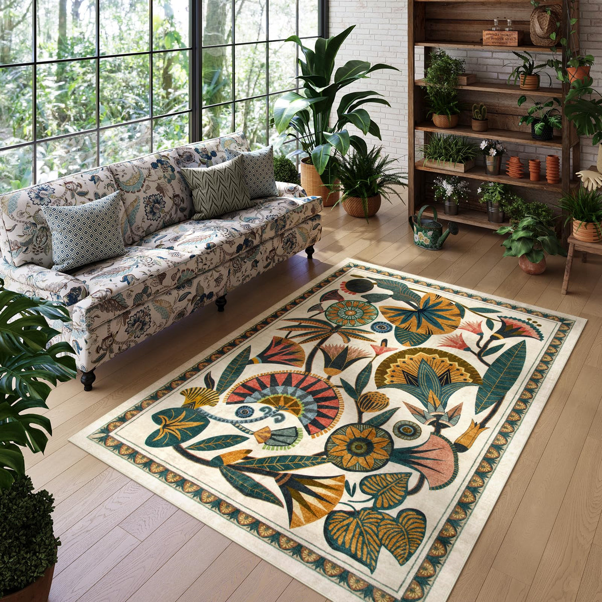 Zealude lightweight rug slides easily under doors in tight spaces.