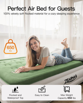 Zearna 18-inch raised air bed ready for guests and family