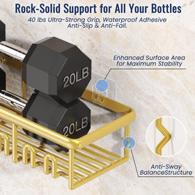 Zeawec 40lb load capacity supports heavy shampoo bottles securely.