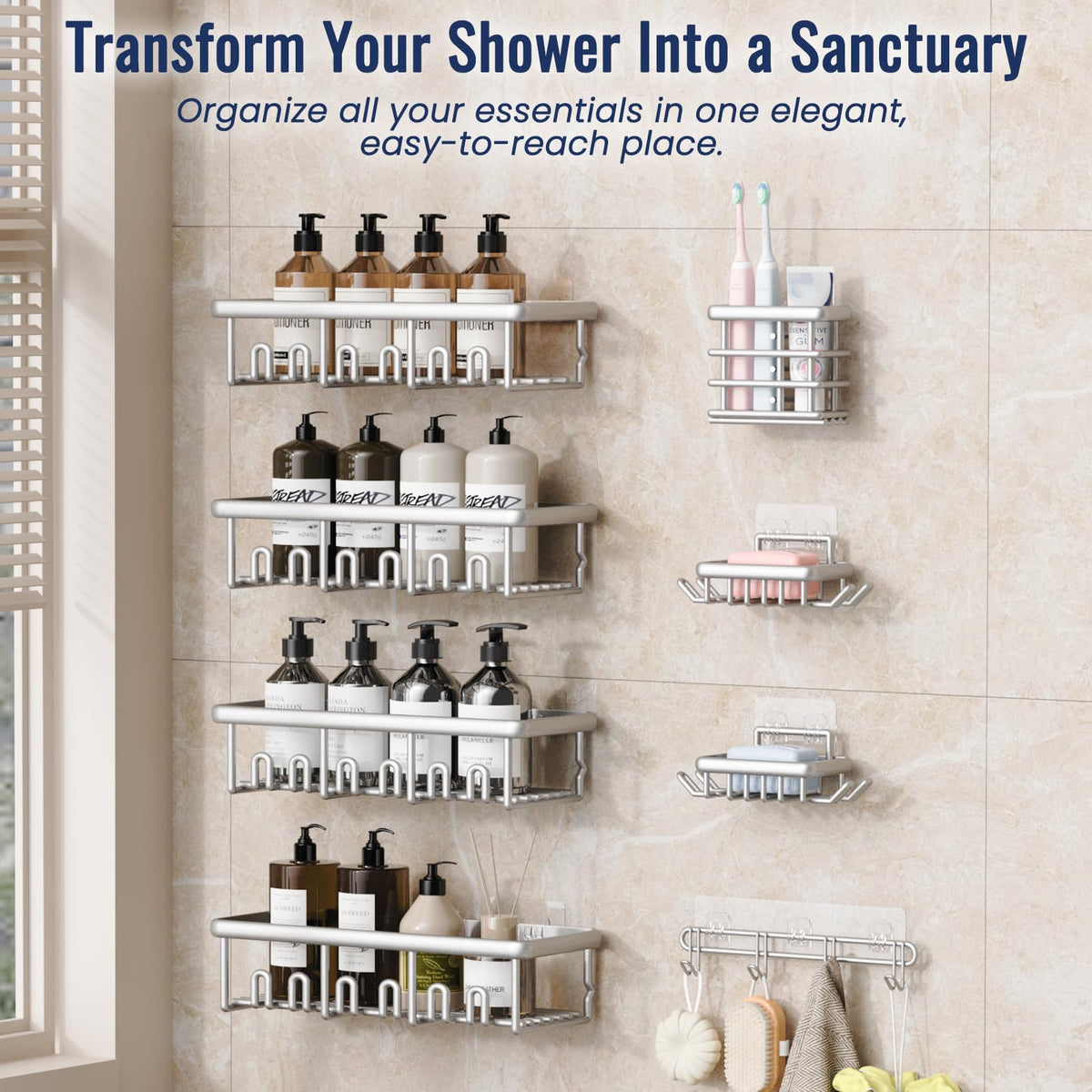 Zeawec 8-pack toothbrush holder keeps counters tidy and accessible.