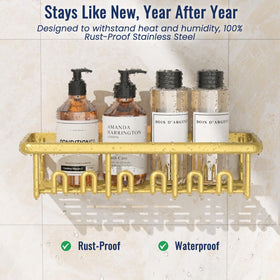 Zeawec rustproof stainless steel caddy resists moisture for long-lasting storage.
