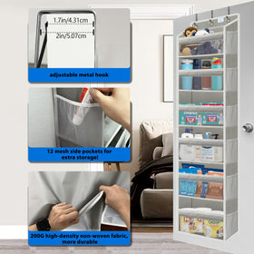 Zebricolo bamboo panel door organizer offers eco-friendly, warp-resistant storage.