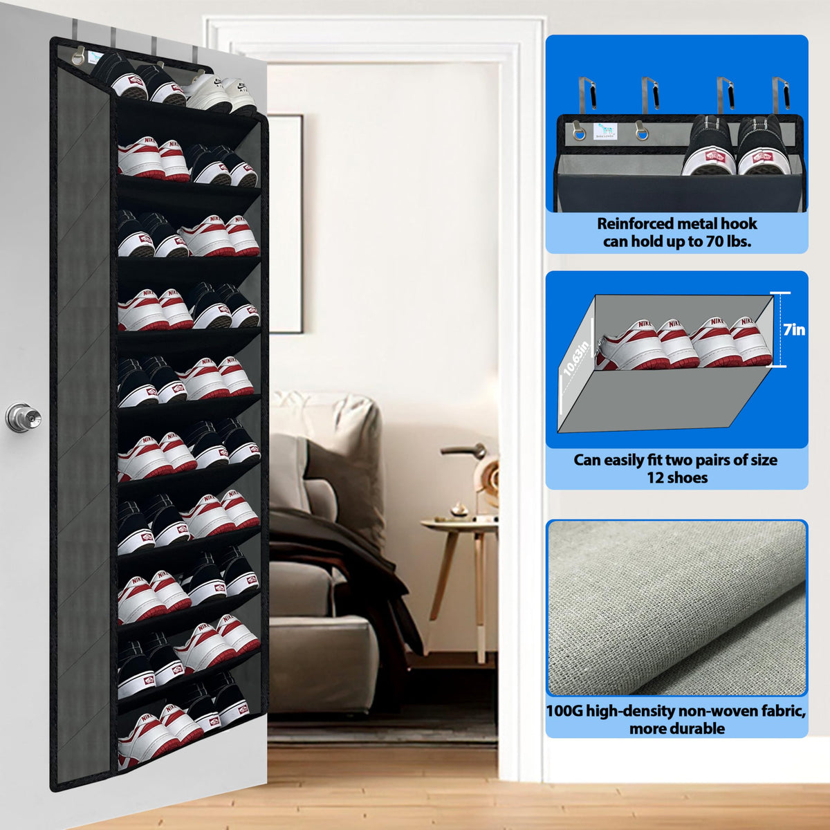 Zebricolo versatile storage for bags and accessories in entryways.