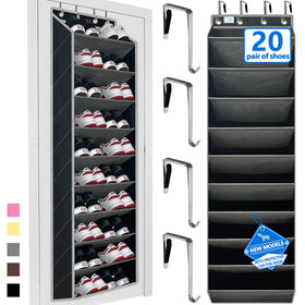 Zebricolo over the door shoe organizer with bamboo frame for durable storage