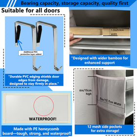 Zebricolo reinforced hooks with non-slip pads protect doors.