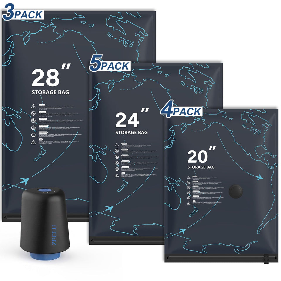 Zeclu travel vacuum bags with pump maximize packing efficiency for trips.