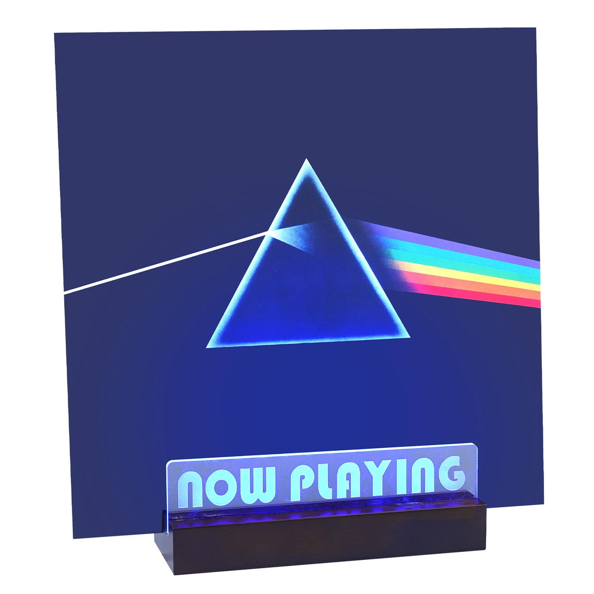 ZEDKEHO Now Playing vinyl stand with LED lighting showcases your current record in bright, dynamic ambiance.
