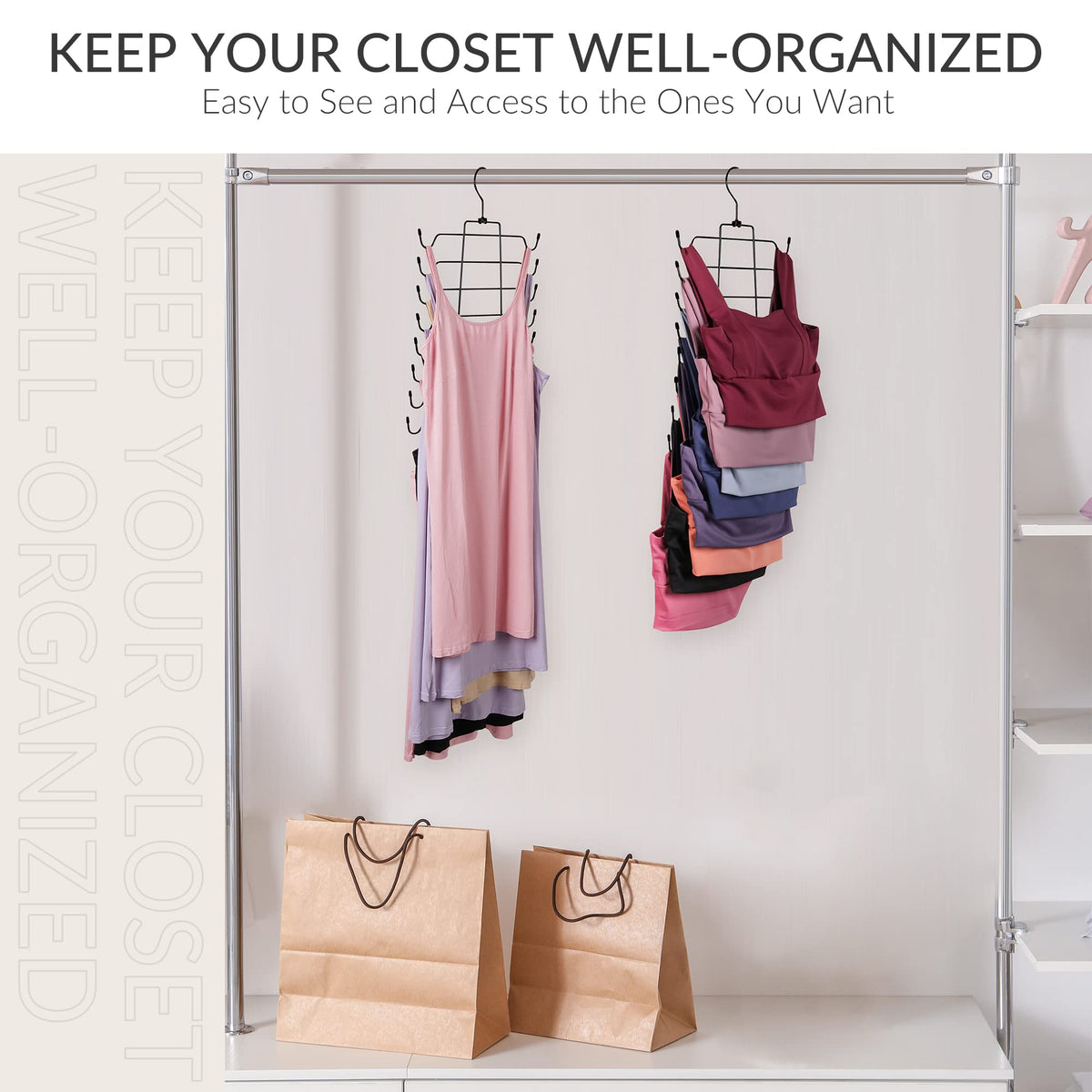 ZEDODIER dorm-room closet setup for compact organization and visibility.