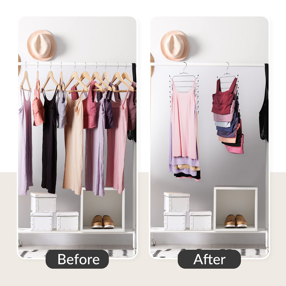 ZEDODIER metal closet organizer hanging hanger offering easy access.