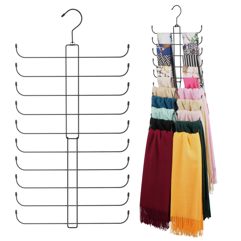 ZEDODIER scarf organizer 2-pack rotatable hangers for efficient, accessible scarf storage.