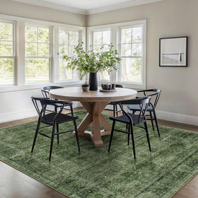 Zeeinx vintage-inspired rug with non-slip backing for safe placement.