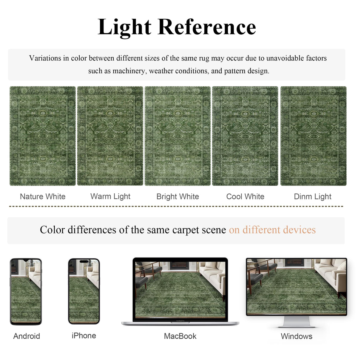 Zeeinx non-slip backing keeps rug in place on wood, tile, and marble.