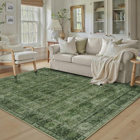 Zeeinx vintage floral design rug closeup highlights faded charm and texture perfection.