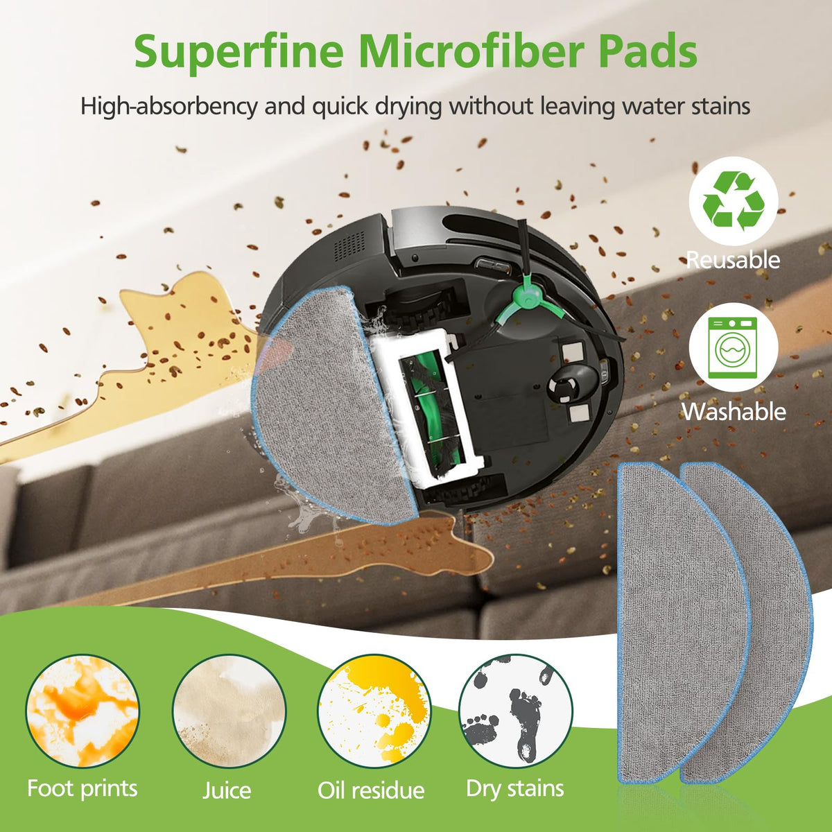 Zeekech Roomba 104/105 mop pads for a polished finish