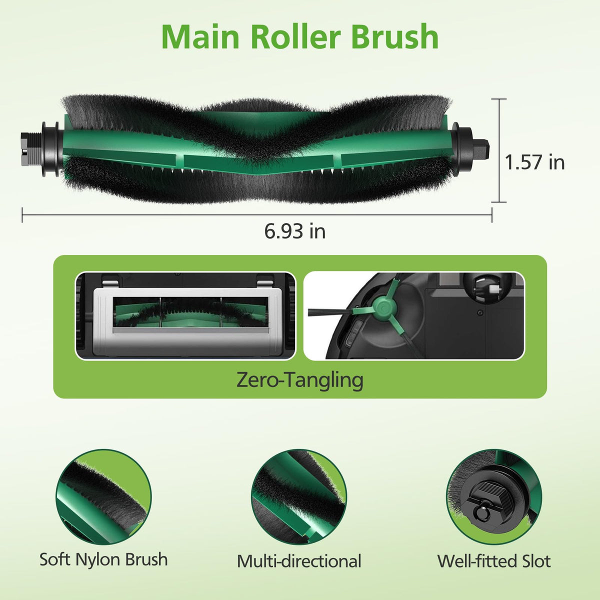 Zeekech Roomba 104/105 side brushes reach edges