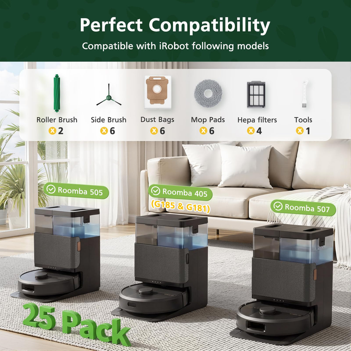 Zeekech Roomba Plus vacuum bags replace securely for easy disposal.