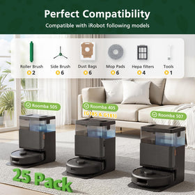 Zeekech Roomba Plus vacuum bags replace securely for easy disposal.