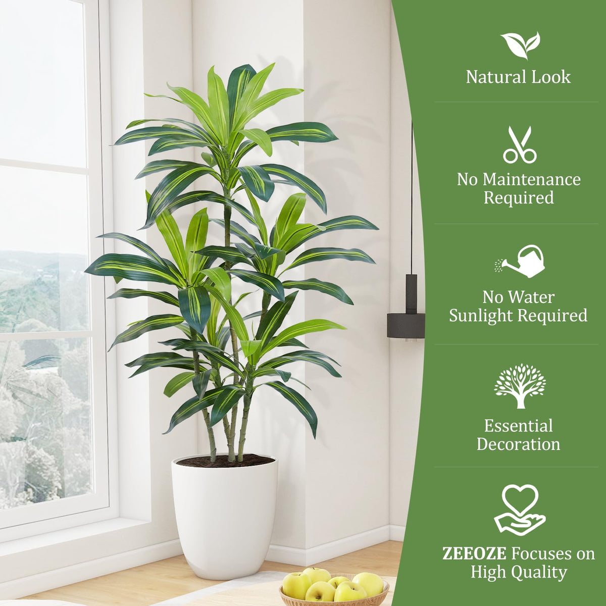 ZEEOZE Dracaena Tree height 4ft visual impact
