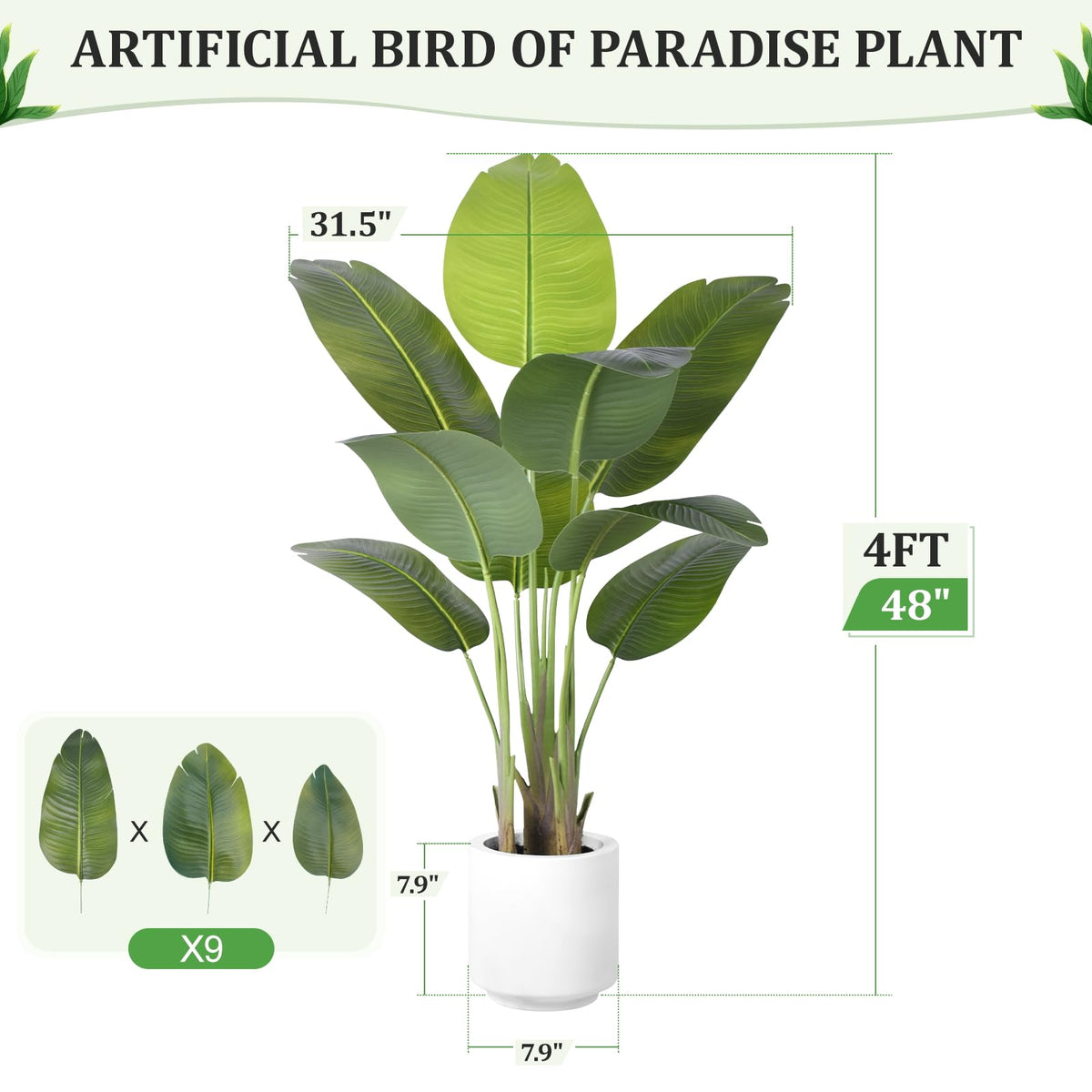 ZEEOZE white planter with cement base keeps the tree upright.