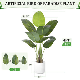ZEEOZE white planter with cement base keeps the tree upright.