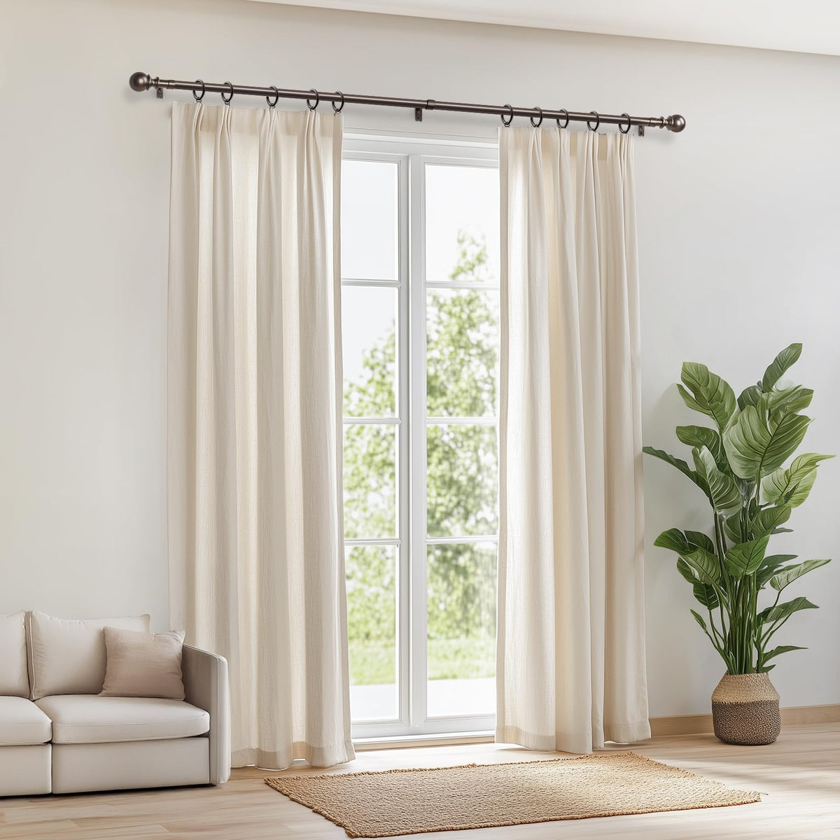 Zeerobee bronze ball end cap on curtain rod for a classic finish