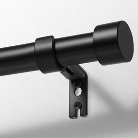 Zeerobee curtain rod front view shows 1-inch heavy-duty construction for sturdy support.