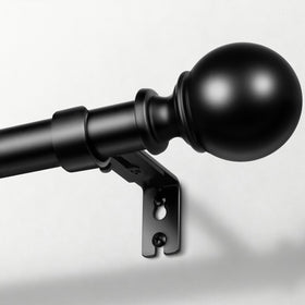 Zeerobee curtain rod 72-144in with heavy-duty black finish for sturdy window support.